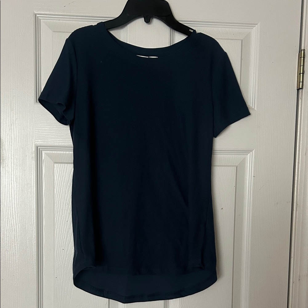 Planet Gold Deep Blue Short Sleeve Top